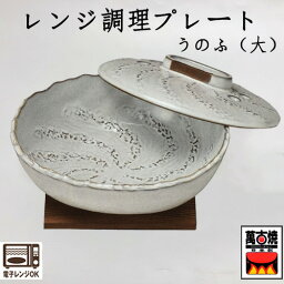 万古焼 レンジ調理プレート うのふ(大)(敷板付) 日本製 萬古焼 電子レンジ調理食器 万古焼 01-05