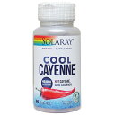 Cayenne, Cool. 600mg ダイエッターや寒いのが苦手な方にも、おなかに優しいトウガラシで ポカポカ＆メラメラ応援♪ ポカポカ食材として有名なトウガラシを2粒に600mgも含んでいるSolaray社の「クールカイエン」。 バイオクール加工を施した「クールカイエン」は、トウガラシの強い刺激が気になって避けていた方にもおすすめです。 辛いものが苦手な方はもちろん、ダイエットを目指す方や手足に寒さを感じやすい方は、ぜひお役立て下さい。 ヒートユニット（HU）について カイエンの配合量の単位（カイエンに使用する熱単位）には、ヒートユニットが使われます。こちらの商品には「しっかり配合」「おなかに負担をかけすぎない」の2点のバランスを考えて40000ヒートユニットのカイエンを使用しています。 発売元 Solaray社（ソラレー） 内容量 / 形状 / サイズ 90粒(ベジタリアンカプセル)※約45日分/ / ※イラストはイメージで実際のものと色や形は異なります。 摂取目安・使用方法 ・栄養補助食品として1日2粒を目安にお召し上がりください。 ・食品ですのでどのように召し上がっても結構ですが、お食事もしくはお水と一緒のご摂取をおすすめします。 注意事項 ・お子様の手の届かないところに保管してください。 ・高温多湿を避けて保管してください。 ※ベジタリアン/ビーガン（ヴィーガン）仕様 ※ページ下部に記載の「サプリメント等についてのご注意」も必ずご確認ください。 アレルギー情報 - 特記事項 - 成分表示 （2粒あたり） ◆カイエン（トウガラシ）ペッパー 　600mg （その他成分） ◆セルロース、野菜由来セルロースカプセル、アナトー、ショウガ(根)、グアーガム ※2021年1月現在 ・広告文責：Suplinx Corp. 0120-326-039 ・生産国：アメリカ製 ・商品区分：食品