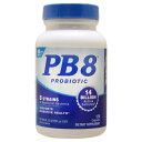 PB8 PROBIOTIC 米国の人気投票1位を9回も受賞！たっぷり140億個の善玉菌で中から健康♪ わたしたちの健康をキープするうえで欠かせない善玉菌。nutrition now社の「PB8 プロバイオティック 」には、2粒に8種類 、合計140億個もの乳酸菌が含まれています。 さらに、乳酸菌のエサ（プレバイオティクス）となるイヌリンも含有。おなかがよろこぶ善玉菌を効率よく摂取して、スッキリ快調な毎日を過ごしましょう！ ■Vity Awards(アシドフィルス/プロバイオティクス部門)受賞！！ 25年以上もの間、人々の健康をサポートし、親しまれてきた「PB8 プロバイオティック 」。 全米のサプリメント業界で、その年のベストセラーサプリメントに贈られる人気投票「Vity Awards（アシドフィルス/プロバイオティクス部門)」を9度も受賞している実力派です。 発売元nutrition now社内容量 / 形状 / サイズ120粒 ※約60日分 / / 約20mm×7mm※イラストはイメージで実際のものと色や形は異なります。摂取目安・使用方法栄養補助食品として1日2粒を目安にお召し上がりください。注意事項●成人を対象とした商品です。●摂取目安はお守りください。 ●次に該当する方はご摂取前に医師にご相談ください。 ・疾患の可能性がある ・医師による治療・投薬を受けている ・妊娠・授乳中 ●高温多湿を避けて保管してください。開封後は冷蔵庫での保管をおすすめします。 ●お子様の手の届かない場所で保管してください。※ページ下部に記載の「サプリメント等についてのご注意」も必ずご確認ください。 アレルギー情報グルテン、卵、牛乳、ピーナッツ、木の実、大豆は含まれておりません。特記事項-成分表示（2粒あたり） ◆総炭水化物量　1g未満 ◆メーカー独自プロバイオティックブレンド　1g未満 ・微結晶性セルロース ・ラクトバチルス アシドフィルス ・ビフィドバクテリウム ラクティス ・ラクトバチルス プランタラム ・ステアリン酸マグネシウム ・シリカ ・ラクトバチルス サリバリウス ・ビフィドバクテリウム ビフィダム ・ビフィドバクテリウム ロンガム ・ラクトバチルス ラムノサス ・ラクトバチルス カゼイ ※製造時の生存菌数は2粒あたり140億個です。生存菌数は製造後に変化する場合があります。 （その他成分） ◆カプセル(ゼラチン、水)、イヌリン・広告文責：Suplinx Corp. 0120-326-039・生産国： アメリカ製・商品区分：食品