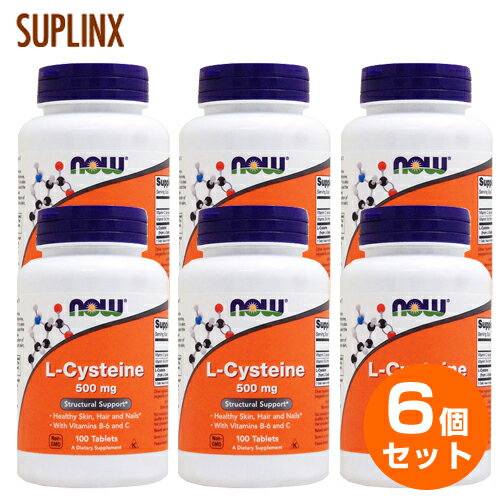 【6個セット】Lシステイン 500mg（ハイ システインC） 100粒 071-00077 サプリメント 健康サプリ サプリ アミノ酸 栄養補助 栄養補助食品 国外 タブレット サプリンクス 通販 楽天