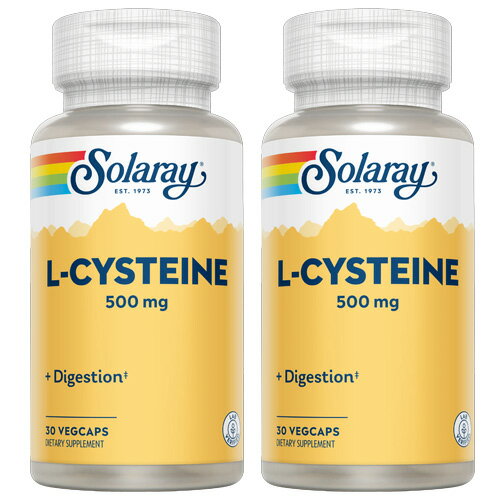 【2個セット】Lシステイン 500mg（本場米国だけでなく日本でも人気のSolaray）30粒 054-04910 サプリメント 健康サプリ サプリ アミノ酸 SOLARAY ソラレー 栄養補助 栄養補助食品 サプリンクス