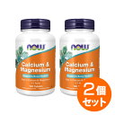 【2個セット】カルシウム マグネシウム 100粒 サプリメント 健康サプリ サプリ カルシウム マグネシウム now ナウ 栄養補助 栄養補助食品 アメリカ カプセル