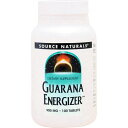 Guarana Enegizer 900mg 元気を求めるカラダをサポート &nbsp; アマゾン川流域に原産の蔓性ハーブのガラナは、インディアンが何マイルも旅する時の食料として使用されて来ました。 ジャングルの中、険しい山々の道を、何日も何日も同じペースで歩き続けられるのは、ガラナの枝をかじりながら旅していたからです。種子にカフェインに似た成分が存在します。 強い生命力を秘めたハーブのパワーで、元気ハツラツを応援します。 ベジタリアン、ビーガン（ヴィーガン）仕様の商品とは？ ベジタリアンやビーガン（ヴィーガン）仕様のサプリメントは、一般的に動物由来の原料を使用していないことを意味します。 ベジタリアン製品の中には、ミルクや卵のように動物を殺生せず入手することができる原料を含むことがあります。その点、ビーガン（ヴィーガン）製品には、一切の動物由来の原料は含まれていません。 一般的な定義は以下のように言われています。 &nbsp; 獣肉 魚 乳製品 （牛乳、チーズ） 卵 蜂製品 （ハチミツ、プロポリス等） ベジタリアン × × ○ ○ ○ ビーガン （ヴィーガン） × × × × × ※ベジタリアン、ビーガン（ヴィーガン）でない方でもお召し上がりいただけます。 発売元 Source Naturals(ソースナチュラルズ) 内容量 / 形状 / サイズ 100粒 ※約50〜100日分 / / 約22mm×9mm ※イラストはイメージで実際のものと色や形は異なります。 摂取目安・使用方法 ・栄養補助食品として1日1〜2粒を目安にお召し上がり下さい。 ・食品ですのでどのように召し上がっても結構ですが、おなかに不快感がある場合は、お食事と一緒のご摂取をおすすめします。 注意事項 ●成人を対象とした商品です。●1粒あたり200mgのカフェイン（コーヒーカップ1〜2杯分）が含まれております。カフェインは神経過敏、興奮、不眠、心拍数の急激な上昇を引き起こす場合があります。 ●次に該当する方はご摂取前に医師にご相談下さい。 ・妊娠・授乳中 ・妊娠の可能性がある ・乳腺線維嚢胞症 ●お子様の手の届かない場所で保管して下さい。 ※ベジタリアン仕様 ※ページ下部に記載の「サプリメント等についてのご注意」も必ずご確認下さい。 アレルギー情報 ※小麦を含みます。※イースト、乳製品、卵、大豆、砂糖、塩、保存料、人工着色料、人工香味料、人工香料は含まれておりません。 特記事項 - 成分表示 （1粒あたり） ◆カルシウム　　　　　33mg ◆ガラナ種子エキス（カフェイン22％） 　900mg （その他成分） ◆ソルビトール、第2リン酸カルシウム、調整セルロースガム、シリカ、ステアリン酸 ・広告文責：SVSコーポレーション（株） 0120-326-039 ・生産国：アメリカ製 ・商品区分：食品