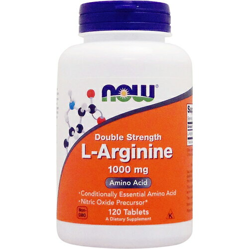 Lアルギニン 1000mg　120粒 サプリメント 健康サプリ サプリ 動物性エキス アルギニン now ナウ 栄養補助 栄養補助食…
