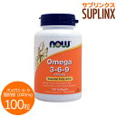 植物性オメガ3・6・9脂肪酸 1000mg(必須脂肪酸ミックス)100粒 サプリメント 健康サプリ サプリ DHA EPA now ナウ 栄養補助 栄養補助食品...