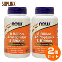 8 Billion Acidophilus and Bifidus 80億のアシドフィルス＆ビフィズス菌が毎日の"快調"をサポート！ 私たちのカラダの中には、約100種類以上、約100兆個の細菌が生息しています。 善玉菌と悪玉菌が共生しており、そのバランスが保たれていることが健康には必要不可欠です。 NOW社の「プロバイオティクス 80億ミックス」は、アシドフィルス菌を含めて3種類の代表的な乳酸菌をミックスしています。たった1粒で80億個もの善玉菌が摂取できます。 しかも、大容量の120粒入り＆お買い得価格なので、約2〜4ヶ月じっくり続けていただけます。 おなかの健康お助け隊〜アシドフィルス菌＆ビフィズス菌 ◆アシドフィルス菌 善玉の乳酸菌、ラクトバチルス属の一種です。 胃酸に強く、生きたまま到達しやすいといわれています。 ◆ビフィズス菌 ビフィズス菌の総称はビフィドバクテリウム属で、乳酸や酢酸を作りだし、毎日のリズムを整える代表的な乳酸菌です。 こんな方におすすめ！ ● 突然のゴロゴロをなんとかしたい ●&nbsp; 毎朝すんなりスッキリ済ませたい ●&nbsp; 手間なくパッと補給したい おなかにうれしい乳酸菌3種類を80億たっぷり含んだ「プロバイオティクス 80億ミックス」。毎日のリズムや善玉菌バランスコントロールにぜひお役立て下さい。 この商品によくある質問 　 遺伝子組換えの原材料を使用していますか？ 　 遺伝子組み換えを使用していません。 発売元 NOW(ナウ) 内容量 / 形状 / サイズ 120粒 ※約60〜120日分/ / 約22mm×7mm ※イラストはイメージで実際のものと色や形は異なります。 摂取目安・使用方法 ・栄養補助食品として1日1〜2粒を目安にお召し上がりください。※1〜2回に分けてとるのがおすすめです。・食品ですのでどのように召し上がっても結構ですが、空腹時のご摂取をおすすめします。 注意事項 ●冷蔵庫で保管してください。 ●成人を対象とした商品です。 ●次に該当する方は、ご摂取前に医師にご相談ください。 ・妊娠・授乳中 ・医師による治療（特に免疫性疾患）・投薬（特に免疫抑制剤）を受けている●天然由来成分を原料にしております関係上、商品ごとに色味が異なる場合もありますが品質には問題はございません。 ●お子様の手の届かない場所で保管してください。 ※非遺伝子組換え（Non-GMO）※ベジタリアン/ビーガン（ヴィーガン）仕様 ※ページ下部に記載の「サプリメント等についてのご注意」も必ずご確認ください。 アレルギー情報 小麦、グルテン、大豆、牛乳、卵、魚、貝・甲殻類、木の実は含まれておりませんが、これらのアレルゲンを含む他の原材料を加工しているGMP認定工場で製造しております。 特記事項 - 成分表示 （1粒あたり） ◆プロバイオティクスバクテリアブレンド　　80億CFU ・ラクトバチルス・アシドフィルス（La-14） ・ビフィドバクテリウム・ラクティス（Bl-04） ・ビフィドバクテリウム・ロンガム（Bi-05） （その他成分） ◆微結晶性セルロース、ヒプロメロース（カプセルセルロース）、野菜由来ステアリン酸、二酸化ケイ素 ・広告文責：SVSコーポレーション（株） 0120-326-039 ・生産国：アメリカ製 ・商品区分：食品