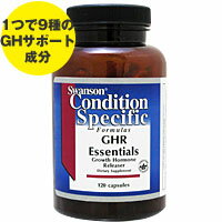 GHR Essentials Growth Hormone Releaser 9種類のビタミン、アミノ酸、ハーブ配合！ 若々しさのエッセンスがここに集結 若々しさキープにダイエット、そして美容のサポーターとして、Swanson社製品の中で人気を集めるのが「GHR エッセンシャルズ」。 「いつまでも若々しく元気いっぱいな健康生活を送りたい」 このサプリメントは、若々しさを支える体の構成成分（&quot;GH&quot;）の役割に注目して各種ビタミン、アミノ酸、ハーブを厳選し配合しています。 ご就寝前や運動前の栄養補給としておすすめです。 ■美容もダイエットも若々しさもこれ1つにお任せ！期待の9種類の成分が1粒に凝縮 代表的な成分 ◆アルギニン、オルニチン、リジン 睡眠時や運動時に必要となるアミノ酸コンビ。体を構成する大切な栄養素で、年齢を感じさせない元気をサポートします。 ◆ムクナ（ハッショウマメ） 天然Lドーパを含むハーブ。やる気や創造意欲に満ちた毎日、イキイキした楽しい生活を目指す方から支持されています。 ◆アルファサイズ&reg;（アルファGPC） 大豆由来成分を得意とするイタリアのChemi Nutraceuticals社が供給する特別成分。母乳にも含まれる私たちの大切な構成成分です。吸収面でも期待の成分です。 &quot;年齢だからしょうがない&quot;といろんなことをあきらめていませんか？ 年齢を理由にする前に、まずは「GHRエッセンシャルズ」を試してハッピーライフをお過ごし下さい。 ＜＜賞味期限の表示について＞＞ スワンソン社では2010年7月21日より、賞味期限表示が廃止になり、新たに製造年月が表示されるようになりました。 通常、製造年月から2年間は安心してお召し上がりいただけます。ただし、液体のサプリメント、プロバイオティクス商品は製造年月から1年間が賞味期限となります。 発売元 Swanson（スワンソン） 内容量 / 形状 / サイズ 120粒 ※約10〜40日分　 // 約22mm×8mm お召し上がり方 栄養補助食品として1日3〜12粒を目安にお召し上がり下さい。 注意事項 ●次に該当する方はご摂取しないで下さい。 ・妊娠・授乳中 ・お子様 ・糖尿病 ・ヘルペス ・精神病 ・MAO阻害薬を服用中 ●次に該当する方はご摂取前に医師にご相談下さい。 ・高血圧 ・心臓疾患 ・肺疾患 ・Lドーパを含む製品を摂取している ●高温多湿を避けて保管して下さい。 ●お子様の手の届かない場所で保管して下さい。 ※ページ下部に記載の「サプリメント等についてのご注意」も必ずご確認下さい。 アレルギー情報 - 特記事項 ＜賞味期限の表示について＞ スワンソン社では2010年7月21日より、賞味期限表示が廃止になり、新たに製造年月が表示されるようになりました。通常、製造年月から2年間は安心してお召し上がりいただけます。ただし、液体のサプリメント、プロバイオティクス商品は製造年月から1年間が賞味期限となります。 成分表示 （3粒あたり） ◆ビタミンC（アスコルビン酸/ USPグレード）150mg ◆ビタミンB6 （USPグレード）　　　　　　　　 　24.9mg （ピリドキシンHCl） ◆Lアルギニンベース　　　　　　　　　　　　　　930mg ◆アルファケトグルタル酸オルニチン（OKG）525mg ◆LオルニチンHCl　　　　　　　　　　　　 　　　345mg ◆グリシン　　　　　　　　　　　　　　　　　　　　345mg ◆LリジンHCl　　　　　　　　　　　　　　　　　 　180mg ◆ムクナ標準化エキス　　　　　　　　　　　　　37.5mg ◆アルファサイズ&reg;　　　　　　　　　　　　　 　　15mg （アルファグリセリルホスフォリルコリン[アルファGPC]/大豆レシチン由来） （その他成分） ◆ゼラチン、無水第2リン酸カルシウム、ステアリン酸マグネシウム、シリカ、ケイ酸マグネシウム 広告文責：SVSコーポレーション（株） 0120-326-039　 ・生産国：アメリカ製　 ・商品区分：食品※スワンソン社の商品は仕様の変更に伴いシュリンク加工（フィルム包装）が無くなりました。※メーカーの規格変更にともない、パッケージ等がWEBご案内内容と異なる商品が届く場合がございます。