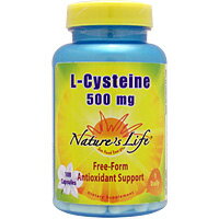 L-Cysteine 500mg 高含有の美容系アミノ酸で、白く輝く美しさへ &nbsp; &nbsp; 白く透明感ある美しさ、ツヤ感あふれるサラサラヘアを応援 &nbsp; 500mg含有のカプセルがたっぷり100粒！デイリーユーズにぴったり &nbsp; 高品質を求める方におすすめの徹底した品質管理 &nbsp; ずっとキレイでいたい、素肌に自信を持ち続けたい。朝晩のスキンケアを欠かさないのに、何だか物足りない…。そんな方は、毎日のシステイン補給はいかが？毎日の美容習慣は、コツコツ確実に結果を出したい人におすすめです。 ■継続は美なり！内側ケアで健康的な美しさを応援 Lシステインは、美容と健康を維持するうえで大切なアミノ酸です。 柿や栗、大豆、小麦などの食材に含まれている身近な成分でありながら、私たちの肌や髪、爪を構成するアミノ酸として欠かせない存在です。 また、年齢を感じさせない美しさをサポートするキー成分「グルタチオン」を助ける成分としても注目されています。 Nature's Life社の「Lシステイン」に使われているのは、フリーフォーム型です。メーカーによると、吸収面でご年配の方やベジタリアンの方におすすめの型として知られています。 こんな方におすすめ！ ・ 透明感ある美しさに向けてケアをしている ・ 紫外線が気になる ・ 黒く美しい髪の毛のキープを目指している ・ 丈夫で健康な爪に憧れる ・ お酒やタバコをたしなむ ・ 美容と健康に関心がある ■Nature's Life社がこめた品質へのこだわり ※イメージ Nature's Life社の全てのサプリメントは、健康・自然食品業界の専門家や科学的研究による開発をうけ製品化、提供されています。全商品が自社の品質管理ラボでテストされ、二重チェックのためにさらに独立系の研究所で検査を受けています。 「Lシステイン 500mg」もラベル記載の成分表示に忠実に製造しています。品質へのこだわりがある方におすすめです。 国内メーカー品と比べてみると含有量の高さは歴然！毎日続けやすいたっぷり100粒入りのシステインを、毎日の美容と健康にぜひお役立て下さい。 発売元 Nature's Life（ネイチャーズ ライフ ） 内容量 / 形状 / サイズ 100粒　 // 約22mm&times;8mm お召し上がり方 栄養補助食品として1日1〜3粒を目安にお召し上がり下さい。 注意事項 ・高温多湿を避けて保管して下さい。 ・お子様の手の届かない場所で保管して下さい。 ※ページ下部に記載の「サプリメント等についてのご注意」も必ずご確認下さい。 アレルギー情報 - 特記事項 - 成分表示 （1粒あたり） ◆Lシステイン 500mg （その他成分） ◆米粉、ゼラチン（カプセル）、ステアリン酸マグネシウム 広告文責：SVSコーポレーション（株） 0120-326-039　 ・生産国：アメリカ製 ・商品区分：食品