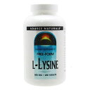 お得サイズ Lリジン 500mg （約4ヵ月分でお買い得！250粒入） サプリメント 健康サプリ サプリ アミノ酸 リジン お徳用 SourceNaturals（ソースナチュラルズ） 栄養補助 アメリカ サプリンクス