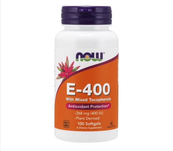 Vitamin E-400 with Mixed Tocopherols いつまでも若々しくいたい人が選ぶ天然ビタミンE ビタミンE は、これからも若々しさをキープしたい方や、生活習慣が気になりだした方に選ばれています。NOW社の「ビタミンE400IU 」は100％天然の高品質ビタミンEを使用。すぐれた健康パワーを持つとされるd-アルファトコフェロールに3種類 (ベータ、ガンマ、デルタ)のビタミンEミックスも配合しています。効率よくビタミンEパワーを補えます。 ビタミンEの単位「IU」って何？ IUは、脂溶性ビタミンなどに用いられる国際単位(International Unit)の略称です。例えば、天然ビタミンE(d-アルファトコフェロール)を「mg」で換算する場合は1IU＝0.67mgに相当するので、400IU＝268mgになります。 この商品はこんな人におススメ！ ・プレッシャーを感じやすい人 ・手や足が冷える人 発売元 NOW（ナウ） 内容量 / 形状 / サイズ 100粒 ※約100日分　 //約16mm&times;9mm お召し上がり方 栄養補助食品として1日1粒を目安にお召し上がり下さい。 ※英文ラベル日本語訳 注意事項 ・高温多湿を避けて保管して下さい。 ・天然由来成分を原料にしております関係上、商品ごとに色味が異なる場合がありますが品質には問題はございません。 ・お子様の手の届かない場所で保管してください。 ※ページ下部に記載の「サプリメント等についてのご注意」も必ずご確認下さい。 アレルギー情報 ※大豆由来成分を含みます。 ※ソフトジェルの特性上、高温の環境下でソフトジェル同士が付着する場合がございますが品質には問題はございません。 ※イースト、小麦、グルテン、ミルク、卵、魚、貝類は含まれておりませんが、これらの原料を加工するGMP工場で製造しています。 特記事項 - 成分表示 （1粒あたり） ◆ビタミンE　268 mg /400IU （d-アルファ トコフェロールとして） (その他成分) ◆ソフトジェルカプセル(牛ゼラチン[BSEフリー])、グリセリン、水）、オーガニックエキストラバージンオリーブオイル、ミックス トコフェロール類（d-ベータ、d-デルタ、d-ガンマ） 広告文責：三洋薬品HBC 0120-326-039　 ・生産国：アメリカ製　 ・商品区分：食品