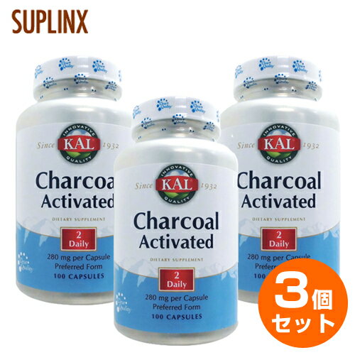 【3個セット】アクティベート チャコール（活性炭） 280mg　100粒（051-58610） サプリメント 健康サプリ サプリ 栄養補助 栄養補助食品 アメリカ 国外 カプセル サプリンクス 通販 楽天