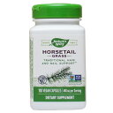 Horsetail Grass 440mg スキンケア・ネイルケア・ヘアケアに必需ハーブ！ ホーステイルは、ハーブの形が馬の尾の形に似ていることからその名が付けられました。良質なカルシウムとシリカを含んでいます。 つやのある元気な髪と丈夫な爪、ハリのあるお肌作りには欠かせない美容に良いハーブです。 発売元 Nature’s Way社(ネイチャーズウェイ社) 内容量 / 形状 / サイズ 100粒(ベジタリアンカプセル)※約33日分/ 約23mm×9mm ※イラストはイメージで実際のものと色や形は異なります。 摂取目安・使用方法 ・栄養補助食品として1日3粒を目安に、3回にわけてお召し上がりください。 ・食品ですのでどのように召し上がっても結構ですが、お食事と一緒のご摂取をおすすめします。 注意事項 ●お子様の手の届かない場所で保管してください。 ●本製品を摂取中は水分を多めに摂るように心がけてください。 ●次に該当する方はご摂取前に医師にご相談ください。 ・妊娠・授乳中 ・腎機能疾患 ・医師による治療・投薬を受けている ※非遺伝子組み換え（Non-GMO） ※ベジタリアン/ビーガン（ヴィーガン）仕様 ※ページ下部に記載の「サプリメント等についてのご注意」も必ずご確認ください。 アレルギー情報 - 特記事項 - 成分表示 （1粒あたり） ◆ホーステール茎/葉　440mg （その他成分） ◆植物由来カプセル（ヒプロメロース） ※2021年2月現在 ・広告文責：Suplinx Corp. 0120-326-039 ・生産国：アメリカ製 ・商品区分：食品　