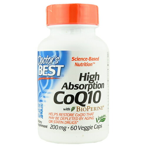 高吸収性 CoQ10 200mg ＋ バイオペリン／60ベジカプセル[コエンザイムQ10／ドクターズベスト／DOCTOR'S..