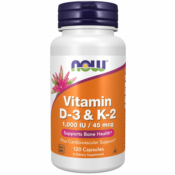 商品の特長 NOW Vitamin D-3 & K-2, 120 Veg Capsules 丈夫な体づくりをサポートします。 ビタミンDは日光を浴びると増えるとされますが、加齢と共に減少するのでサプリ摂取がおススメです。 乳製品不使用 卵不使用 ハラール コーシャ グルテン不使用 非遺伝子組み換え原料 大豆不使用 ご使用方法 栄養補助食品として1回1粒を、1日1～2回お召し上がりください。または、医師の指示に従ってお召し上がりください。 ※成人のみを対象にしています。 ※薬を服用中の方（特に抗凝固薬ワルファリン、クマジン、ヘパリンなど)、疾患のある方、妊娠中、または授乳中の方は、サプリメントをお召し上がりになる前にかかりつけの医師にご相談ください。 ※高温多湿の場所を避けて保管してください。 ※お子様の手の届かない場所に保管してください。 内容成分 1粒中 ： ビタミンD3(コレカルシフェロールとして) (ラノリン由来)　25mcg (1,000IU) ビタミンK2(メナキノン-4として) (MK-4)　45mcg その他の原材料： 米粉、ヒプロメロース (セルロースカプセル)、パルミチン酸アスコルビル、二酸化ケイ素。 ※乳製品と大豆が含まれています。 ※小麦、グルテン、大豆、乳、卵、魚介類の原料を使用していません。ただし、これらのアレルゲンを含む原料を加工する適正製造基準（GMP）施設で製造されています。 ※世界中から調達した原料を使用し、米国で製造および品質テストされています。 ※1968年以来家族経営。 内容量 120ベジカプセル メーカー名 NOW 原産国・製造国 アメリカ 商品区分 健康食品 保存方法 直射日光を避け、涼しく乾燥した場所で保管してください。 配送元・広告文責 Natulab, Inc. 1571 South Sunkist St.Suite D　Anaheim, CA 92806 U.S.A. TEL：1-714-941-9411 当店は米国カリフォルニアを本店とする海外ショップです。 当店でご購入された商品は「個人輸入」として米国カリフォルニアよりお客様へ直送させていただきます。 なお、個人輸入される商品はすべてご注文者自身の「個人使用・個人消費」が前提となりますので、ご購入商品を第三者へ譲渡・転売することは法律で禁止されております。 通関時に関税・輸入消費税が課税される可能性があります。 詳細はこちらをご確認ください。 当店のカード決済代行会社はRakuten Commerce LLCです。