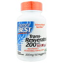 トランスレスベラトロール200　ResVinol配合 200mg／60ベジカプセル[resveratrol／ドクターズベスト／DOCTOR'S BEST／サプリメント／アメリカサプリ／サプマート／SupmartUSA]