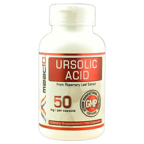 ウルソール酸 URSOLIC ACID ローズマリー葉エキス由来 50mg 100カプセル[ウルソル酸／サーチュイン因子／エイジング／リーンなボディ／筋肉増強／サプリメント／マック10／マックテン／アメリ…