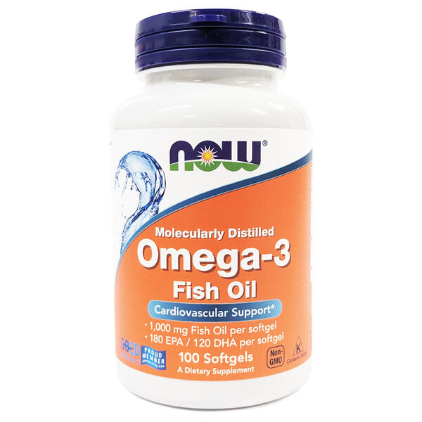 NOW オメガ3 1000mg（DHA 120mg / EPA 180mg含有）100ソフトジェル[Omega-3／オメガ-3必須脂肪酸／お魚..