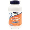 スーパーオメガEPA 成分2倍（DHA 240mg / EPA 360mg含有）／120ソフトジェル[Super Omega EPA／NOW／ナウフード／サプリメント／アメリカサプリ／サプマート／SupmartUSA]