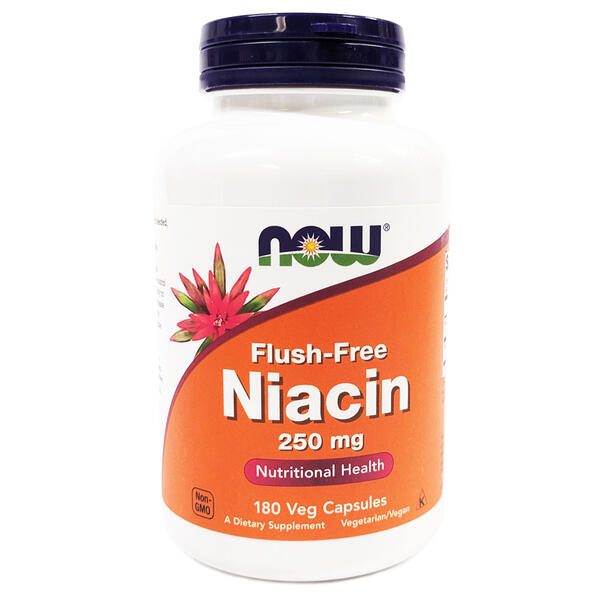 フラッシュフリー ナイアシン（ビタミンB3）250mg ／180ベジカプセル ビタミンB群／口内／炎／Flush-Free Niacin／イノシトール／サプリメント／ナウフーズ／NOW FOODS／アメリカサプリ／サプマート／SupmartUSA