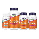 メガビタミンATP 4点セット ( 鉄 ビタミンB50コンプレックス ビタミンC ビタミンE ) | メガビタミン健康法 分子栄養学| NOWお得セットMega Vitamin ATP Set