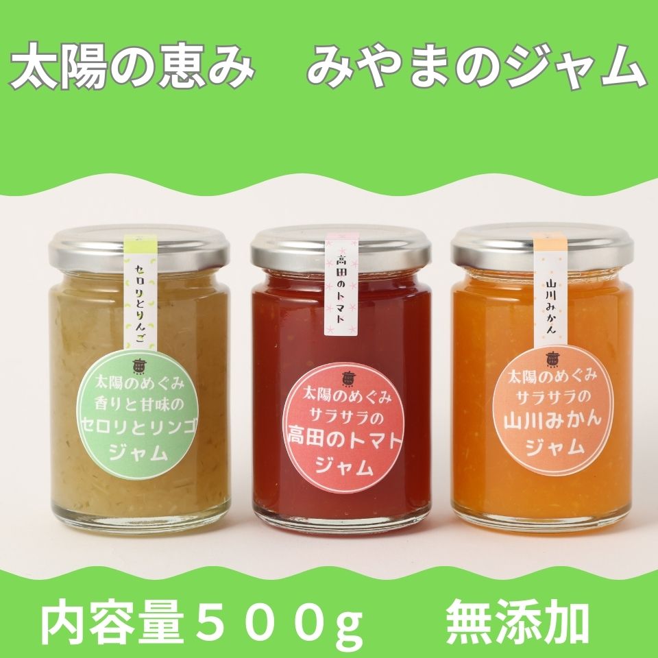 みやまのジャム お試し3種セット（セロリとりんご、トマト、山川みかん）/福岡県みやま産、国産素材・手作り・ヨーグルトに合う・プチギフト・送料無料・無添加 150...