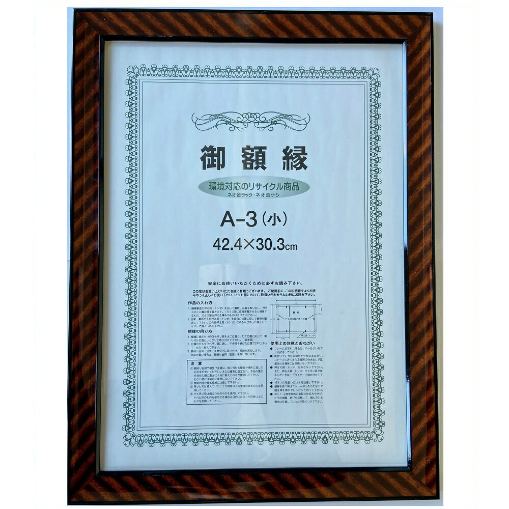 Rakuten - 【中古品 多少のキズ・裏に穴有】【軽い賞状額】樹脂製・壁掛けひも ■ネオ金ラック A-3（小）42.4×30.3cm