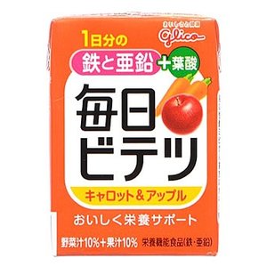 アイクレオ株式会社 毎日ビテツ 美鉄 キャロット＆アップル 100mL ＜1日に必要な鉄分・亜鉛がこれ1本で摂取できます＞ 