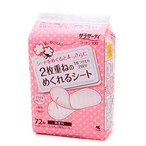 小林製薬　サラサーティコットン100 2枚重ねのめくれるシート　36組（72枚）