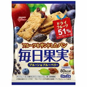 江崎グリコ株式会社毎日果実 プルーン＆ブルーベリー バランス栄養食（3枚×2袋)