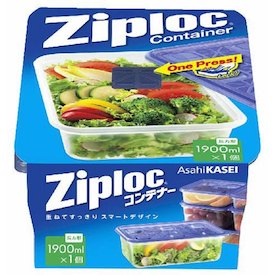 旭化成ホームプロダクツ株式会社 ジップロック コンテナー長方形 1900mL（1コ入）＜冷凍から電子レンジ調理まで＞