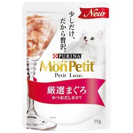 【メール便で送料無料 ※定形外発送の場合あり】ネスレ日本株式会社ネスレ ピュリナ ペットケアモンプチ プチリュクスパウチ厳選まぐろ かつおだし仕立て（35g）＜海の幸の美味しさをつめ込んだ贅沢メニュー＞