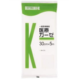 【メール便で送料無料 ※定形外発送の場合あり】川本産業株式会社医療ガーゼ 30cm×5m【医療機器】＜使い勝手のよい医療用ガーゼ＞