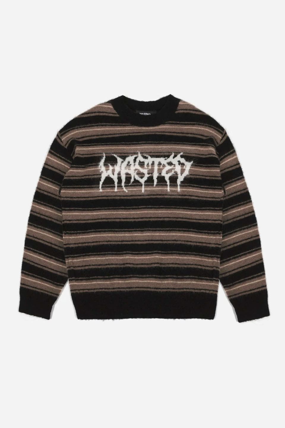 【50 OFF WASTED PARIS 公式】Sweater Stripes Feeler Fuzzy ストリート ファッション ヒップホップ ダンス 大きいサイズ ゆったり トレンド メンズ レディース