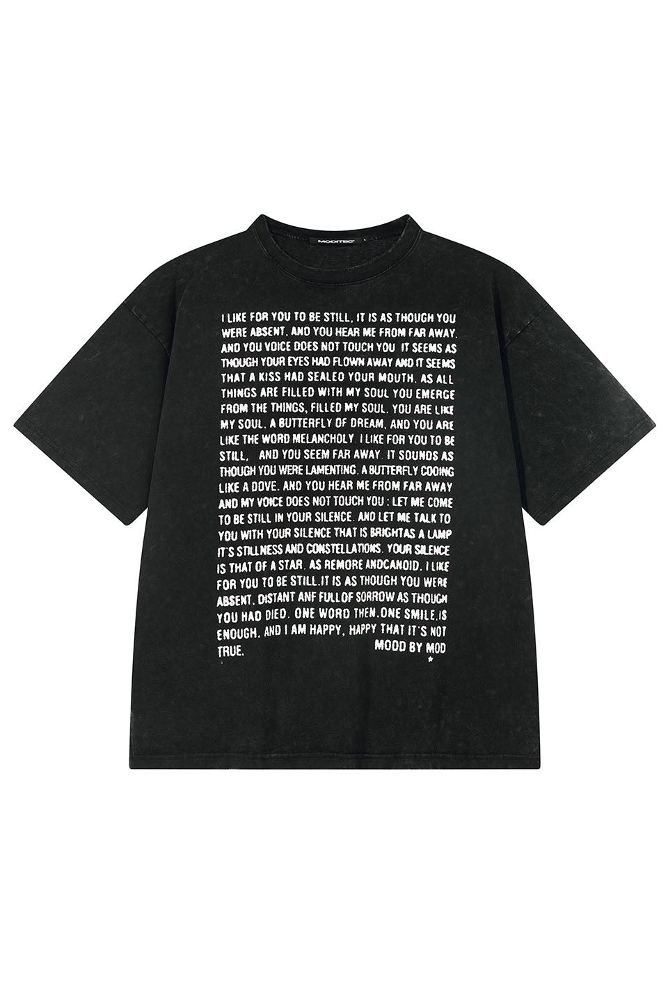 M English poetry print short sleeves ストリート ファッション ヒップホップ ダンス 大きいサイズ ゆったり トレンド メンズ レディース