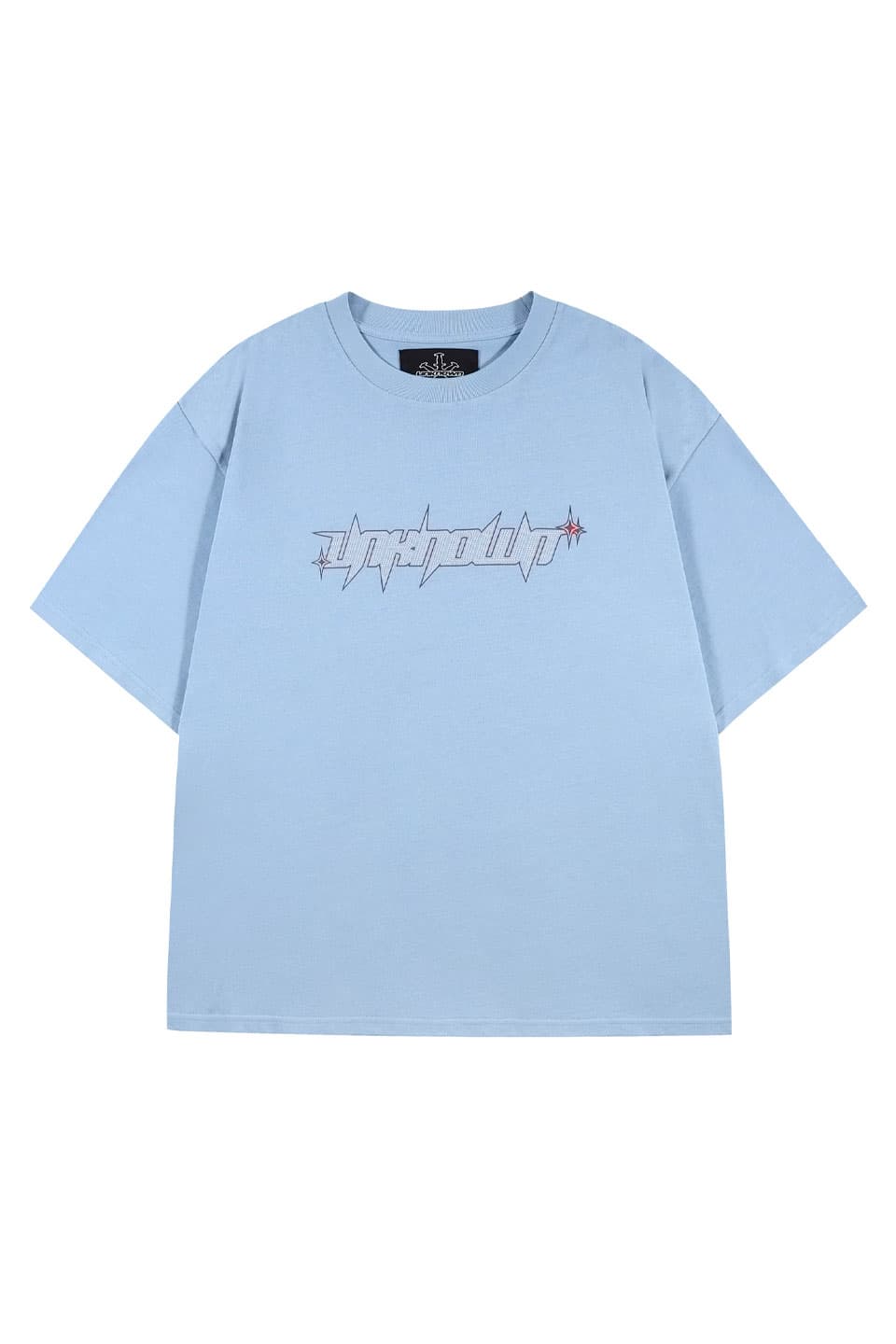 【Unknown London 公式】Star Logo Tee - Rhinestone Application ストリート ファッション ヒップホップ ダンス 大きいサイズ ゆったり トレンド メンズ レディース