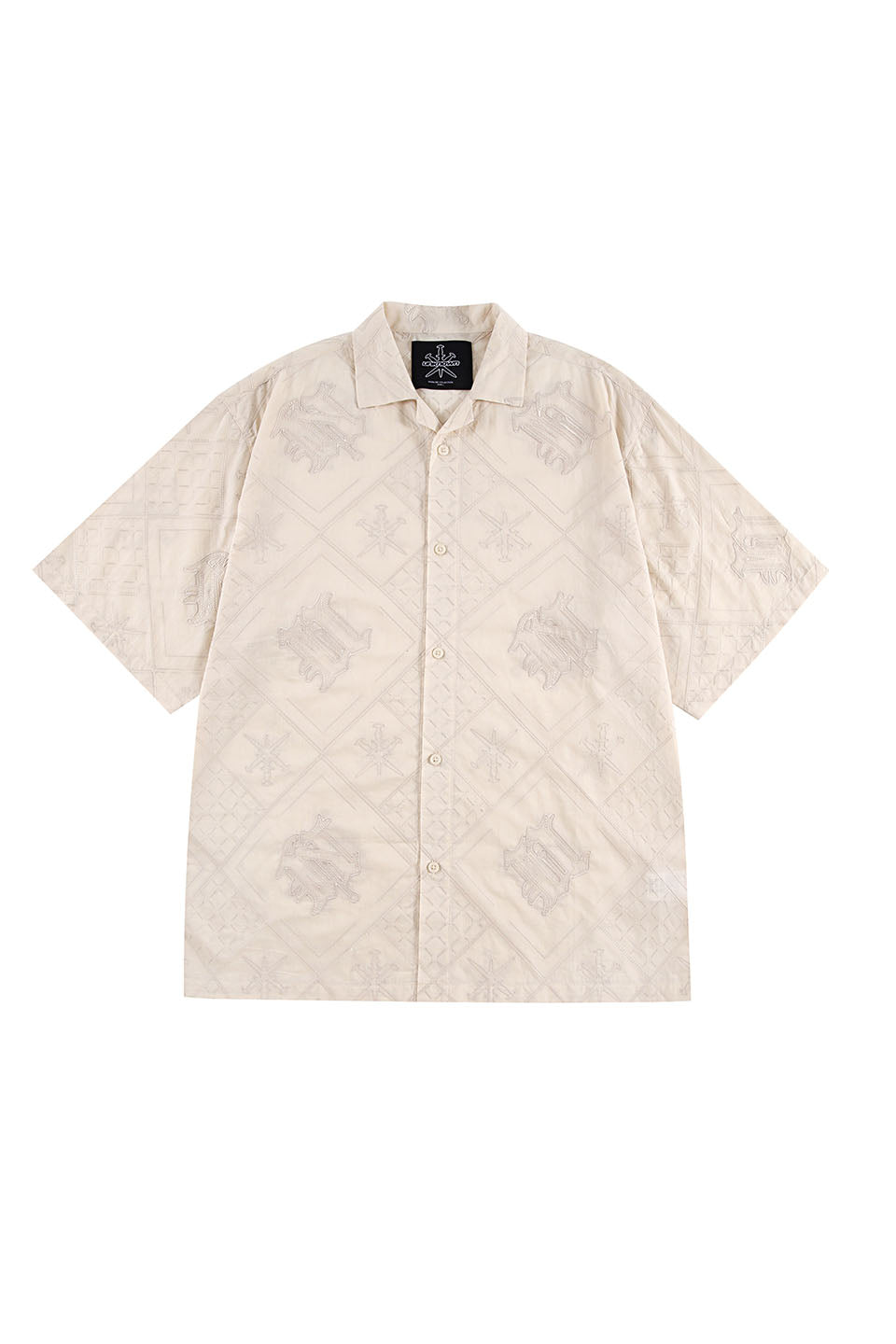 楽天SUPPLIER【40％OFF Unknown London公式】Cream Monogram Summer Shirt ストリート ファッション ヒップホップ ダンス 大きいサイズ ゆったり トレンド メンズ レディース