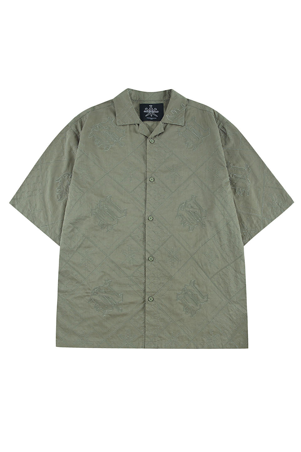 y40%OFF Unknown LondonzKhaki Green Monogram Summer Shirt Xg[g t@bV qbvzbv _X 傫TCY  gh Y fB[X