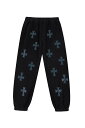 【40%OFF Unknown London公式】Wash Dk Grey With Blue Cross Rhinestone Jogger ストリート ファッション ヒップホップ ダンス 大きい..