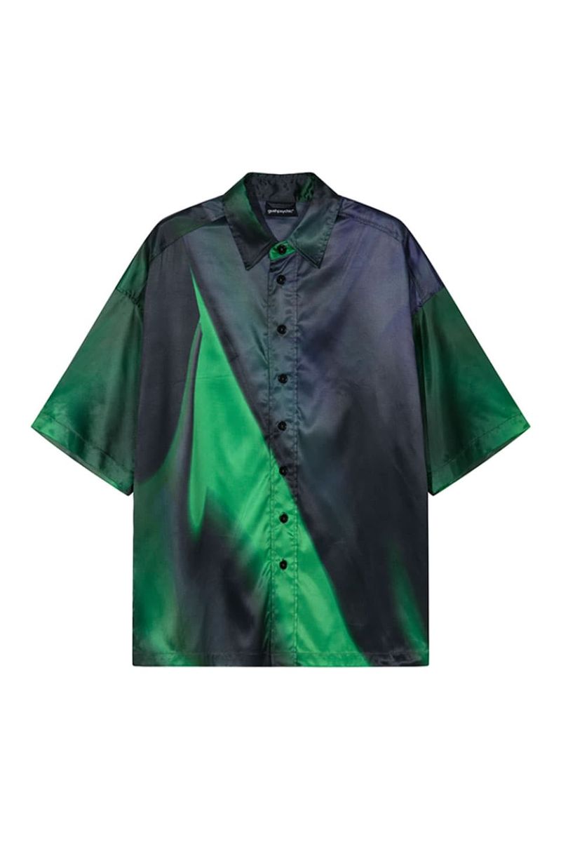 y60%OFF GUSHPSYCHICzGreen Line Print Shirt Xg[g t@bV qbvzbv _X 傫TCY  gh Y fB[X