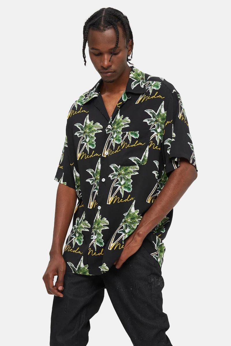 Coconut Palm Shirt ストリート ファッション ヒップホップ ダンス 大きいサイズ ゆったり トレンド メンズ レディース