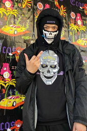 【ECOSYS 公式】Skull Ski Mask - BLACK - F ストリート ファッション ヒップホップ ダンス 大きいサイズ ゆったり トレンド メンズ レディース