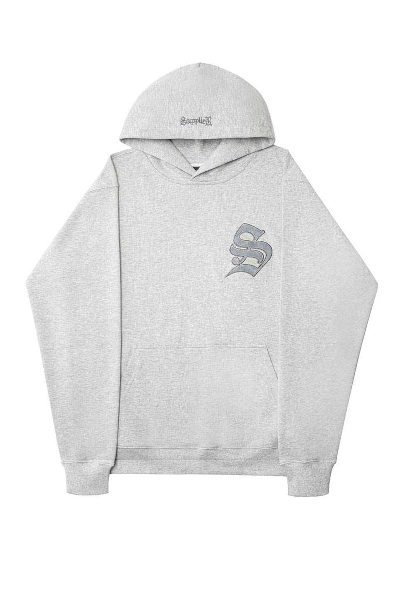 楽天SUPPLIER【SUPPLIER 公式】LEATHER PATCH S LOGO HOODIE ストリート ファッション ヒップホップ ダンス 大きいサイズ ゆったり トレンド