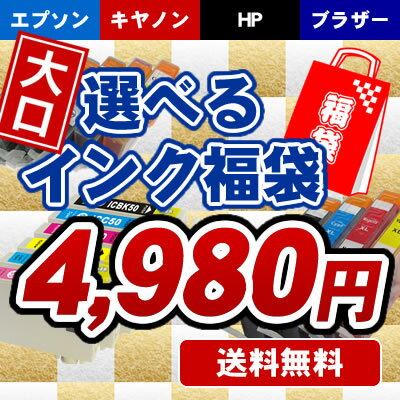 【ネコポス送料無料】選べる互換大口インク福袋《ICチップ付》エプソン・キヤノン...