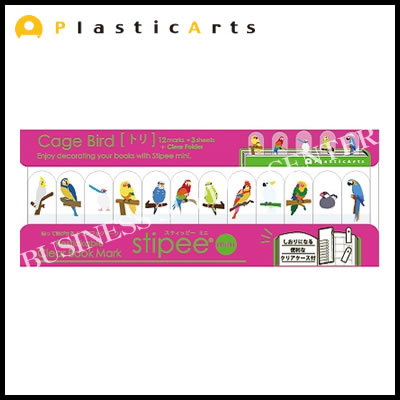 【ネコポス対応】PlasticArts クリアブックマーク Stipee mini(スティッピーミニ) トリ STM-036 付箋透明ふせん