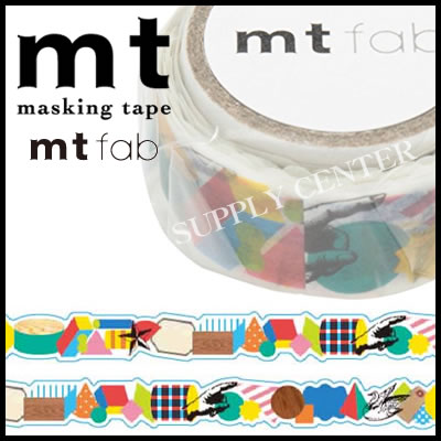 【ネコポス可能】カモ井 マスキングテープ mt fab 型抜きテープ(幾何学)＜20mm幅＞ MTKT1P01