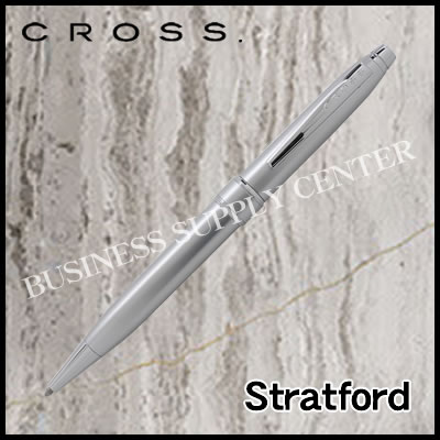 【宅配便】CROSS(クロス) ボールペン STRATFORD(ストラトフォード) サテンクローム AT0172-2