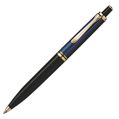 【送料無料】ペリカン ボールペン スーベレーン K400 ブラック/ブルー 青縞 ブルー縞