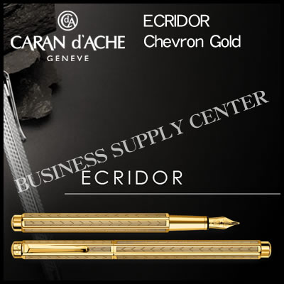 カランダッシュ 【送料無料】Caran d'Ache(カランダッシュ) 万年筆 ECRIDOR Chevron Gold(エクリドール シェブロン ゴールド) 0958-208【10P21Aug17】