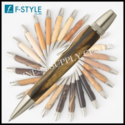 【送料無料】F-STYLE(エフスタイル) Wood Pen(銘木ボールペン) 黒柿/くろかき しま杢 SP15305