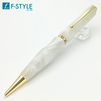 【送料無料】F-STYLE(エフスタイル) スワロRingTop M3 ボールペン Acrylic/White(ホワイト) TAS1701 パーカータイプ/スワロフスキー【母の日】【敬老の日】